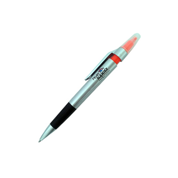 Caneta Plástica com Marca Texto